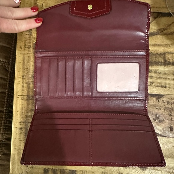 Authentic Coach  Ashley Checkbook Wallet Red - Picture 2 of 4